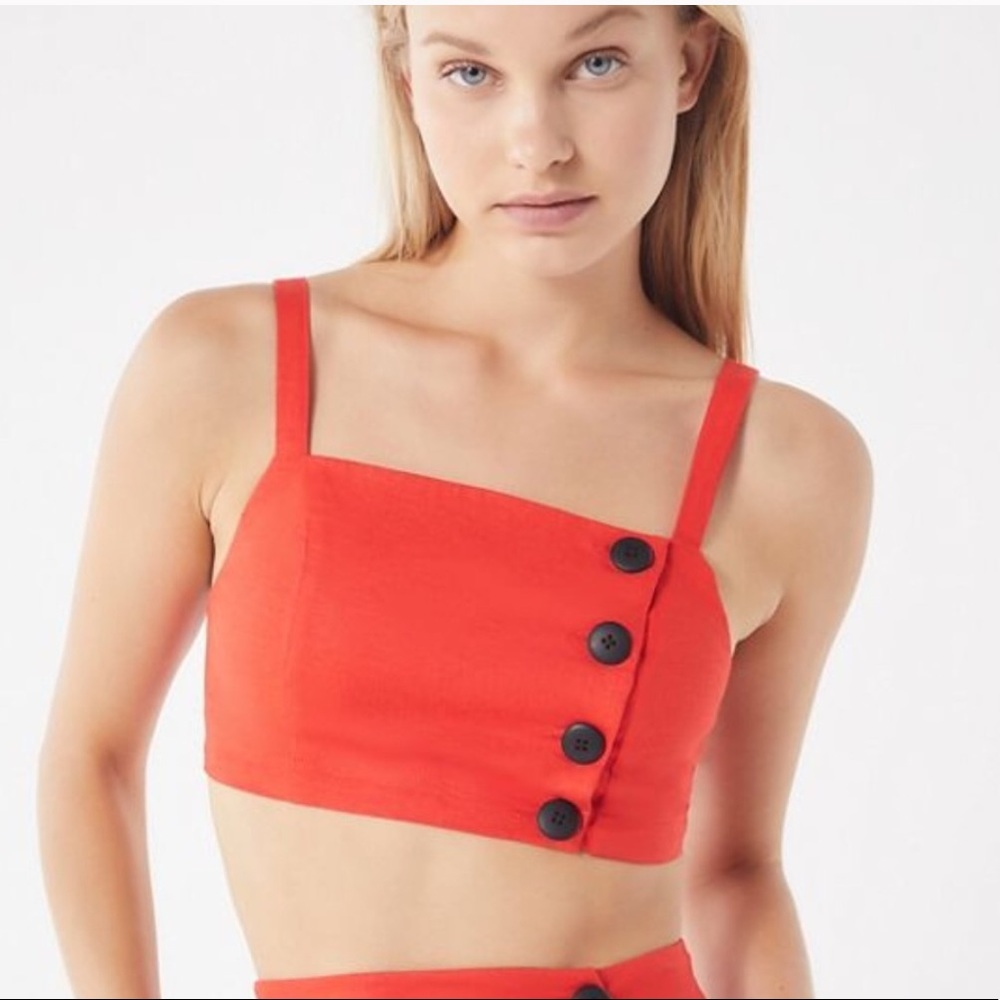 Urban Outfitters Amanda button down crop top Sz M
